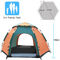 خفيفة الوزن قابلة للطي للماء التخييم خيمة برتقالية اللون الأخضر خياطة